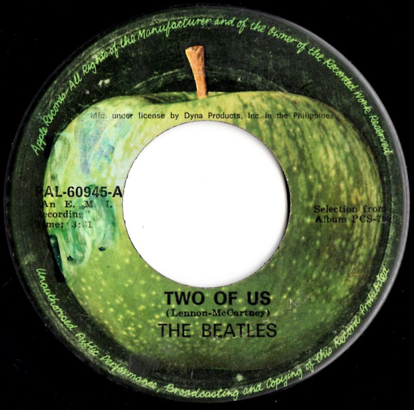 The Beatles – Two Of Us (Vinyl) - Discogs