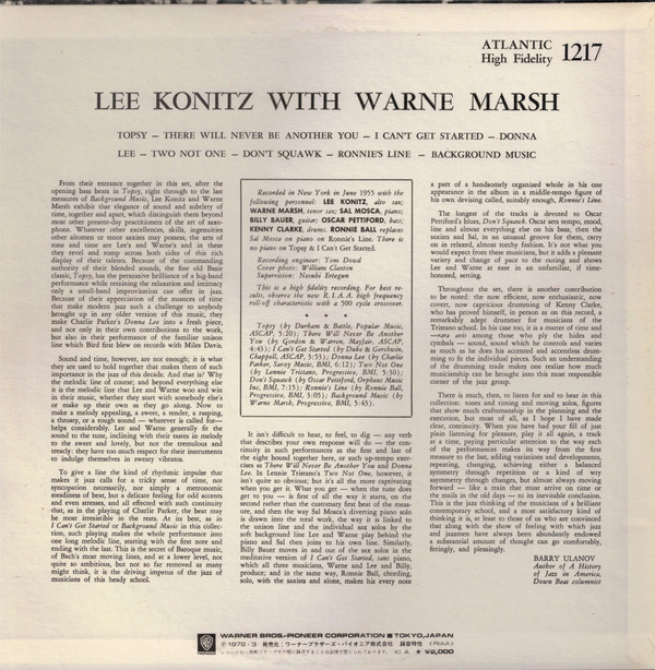 last ned album Lee Konitz & Warne Marsh - Lee Konitz With Warne Marsh