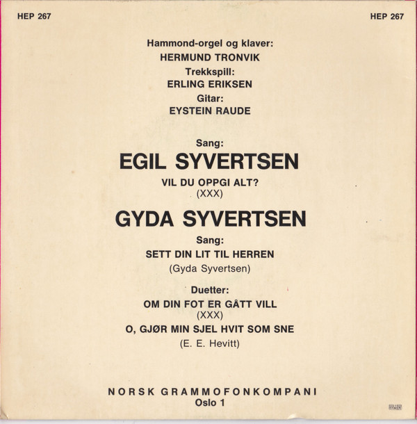 télécharger l'album Gyda Og Egil Syvertsen - Gyda Og Egil Syvertsen
