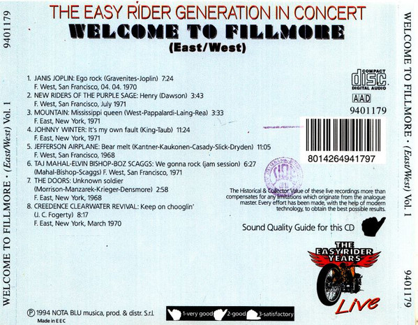 Album herunterladen Various - Welcome To The Fillmore East West Volume 2