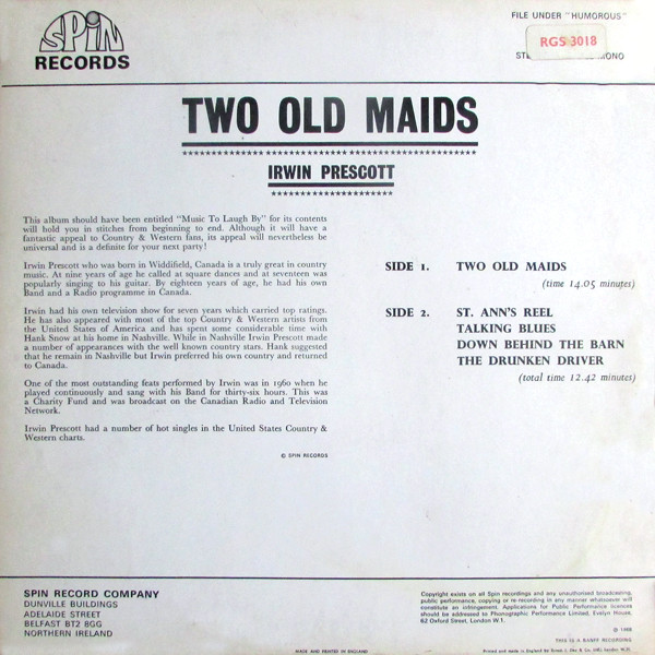Album herunterladen Irwin Prescott - Two Old Maids