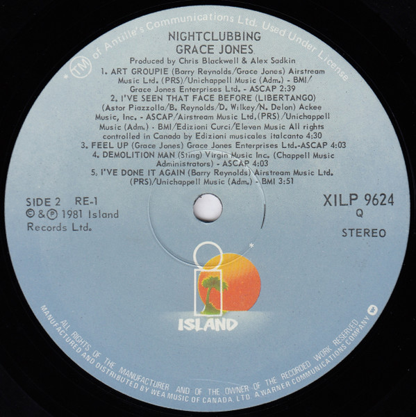 Grace Jones - Nightclubbing | Island Records (XILP 9624) - 6