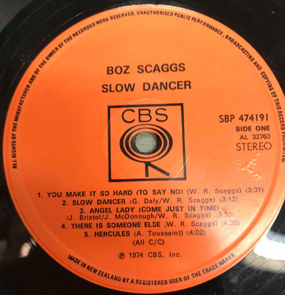 Boz Scaggs - Slow Dancer | Releases | Discogs