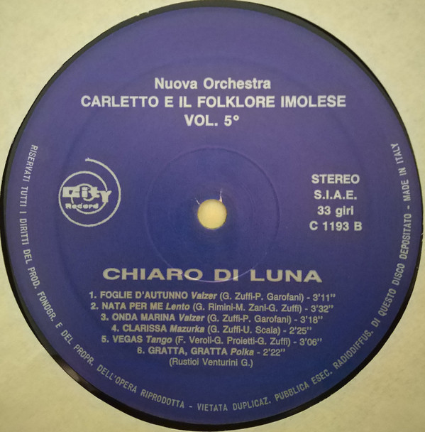 ladda ner album Nuova Orchestra Carletto E Il Folklore Imolese - Chiaro Di Luna Vol5