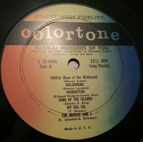 ladda ner album Four Colortones - Musical Memories Of You