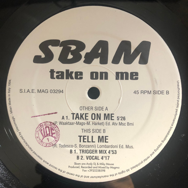télécharger l'album Download Sbam - Take On Me album