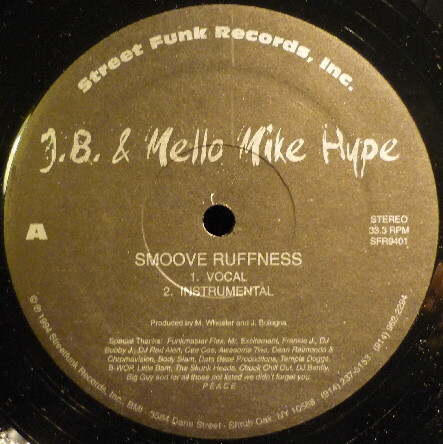 J.B. & Mello Mike Hype – Smoove Ruffness (1994, Vinyl) - Discogs