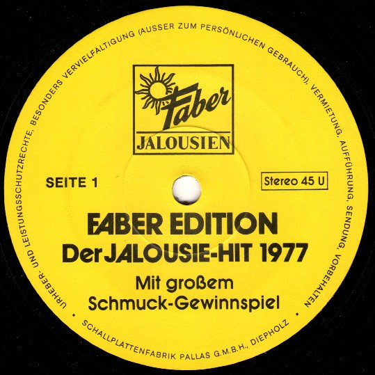last ned album Unknown Artist - Faber Edition Der Jalousie Hit 1977