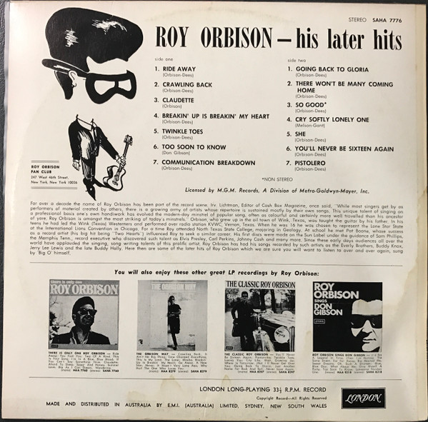 télécharger l'album Roy Orbison - His Later Hits