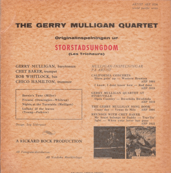 last ned album Gerry Mulligan 4 - Storstadsungdom Les Tricheurs
