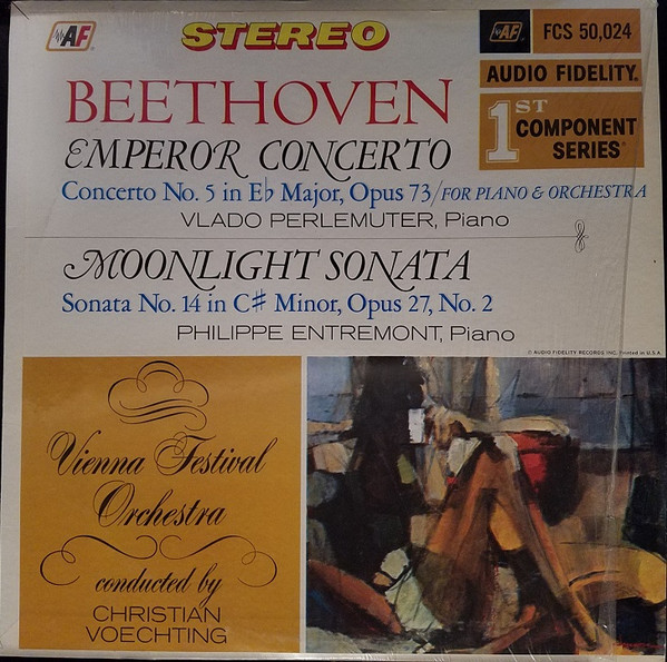 Album herunterladen Beethoven Vlado Perlemuter Philippe Entremont Vienna Festival Orchestra Conducted By Christian Voechting - Emperor Concerto Moonlight Sonata