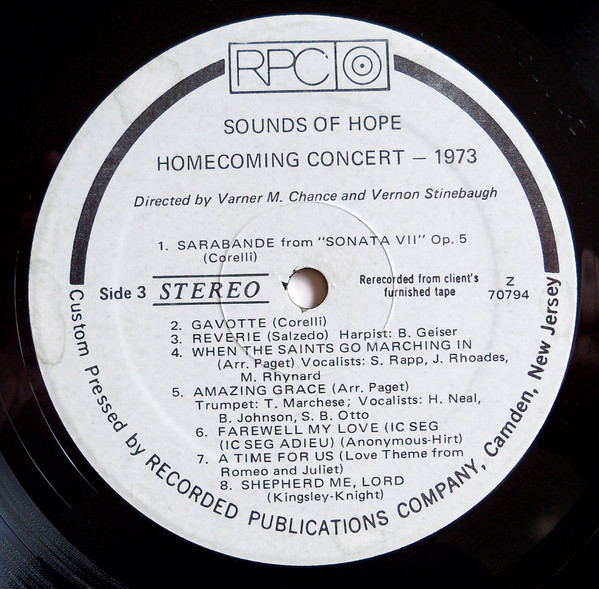 last ned album Sounds Of Hope - Homecoming Concert 1973