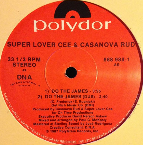 Super Lover Cee & Casanova Rud – Do The James (1987, Vinyl 