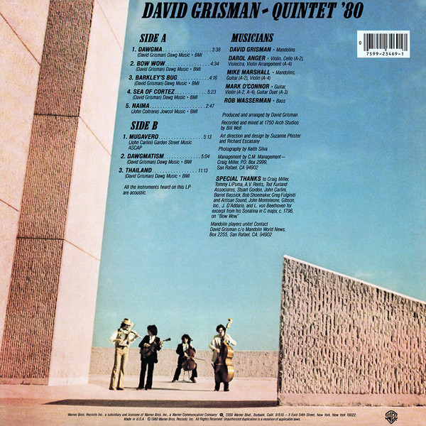 David Grisman - Quintet '80 | Warner Bros. Records (BSK 3469) - 2