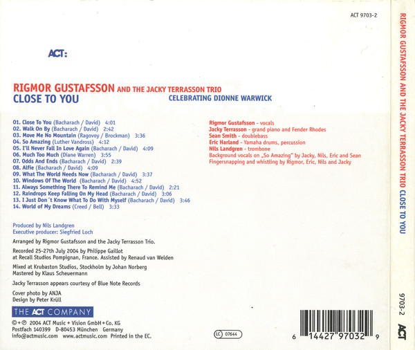 descargar álbum Rigmor Gustafsson And The Jacky Terrasson Trio - Close To You