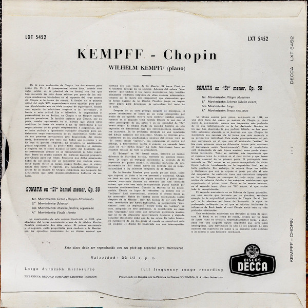 last ned album Chopin Kempff - Sonata Nº 2 Sonata Nº 3 Wilhelm Kempff Interpreta A Chopin Vol 3