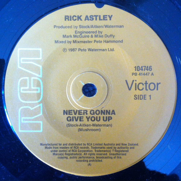 Discogs - 35 years ago today, Rick Astley's 'Never Gonna Give You Up' debut  single was released. How many times have you been 'rickrolled' by this  iconic music video? 💿