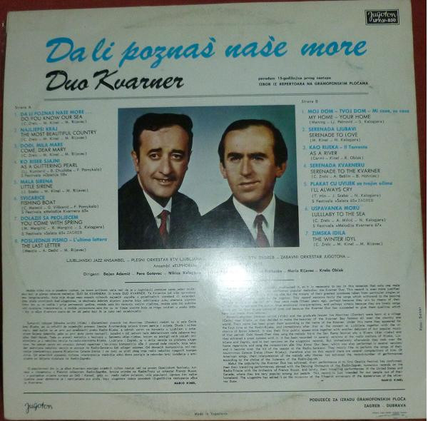 Album herunterladen Duo Kvarner - Da Li Poznaš Naše More