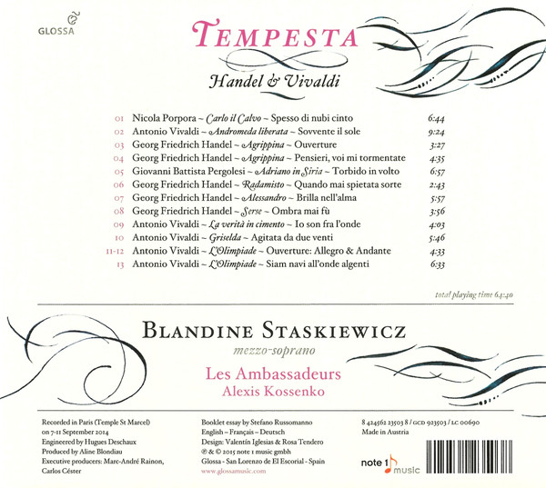 télécharger l'album Handel & Vivaldi Blandine Staskiewicz, Les Ambassadeurs , Alexis Kossenko - Tempesta