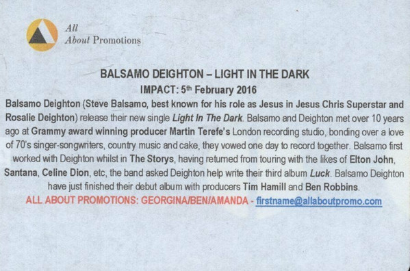 last ned album Balsamo, Deighton - Light In The Dark