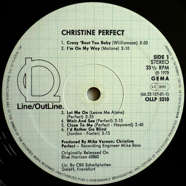 Christine McVie The Legendary Christine Perfect Album Vinyl LP Sire  SASD-7522 for Sale - Fleetwoodmac.net