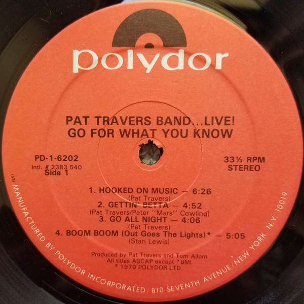 Pat Travers Band - Live! Go For What You Know | Polydor (PD-1-6202) - 3