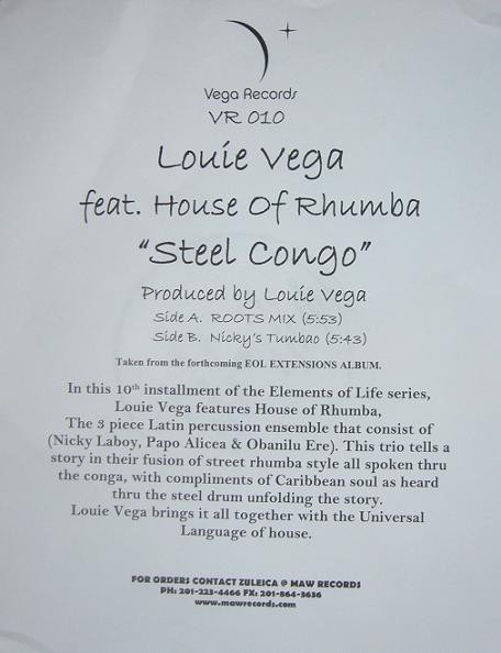 Louie Vega Featuring House Of Rhumba – Steel Congo (2004, Vinyl 
