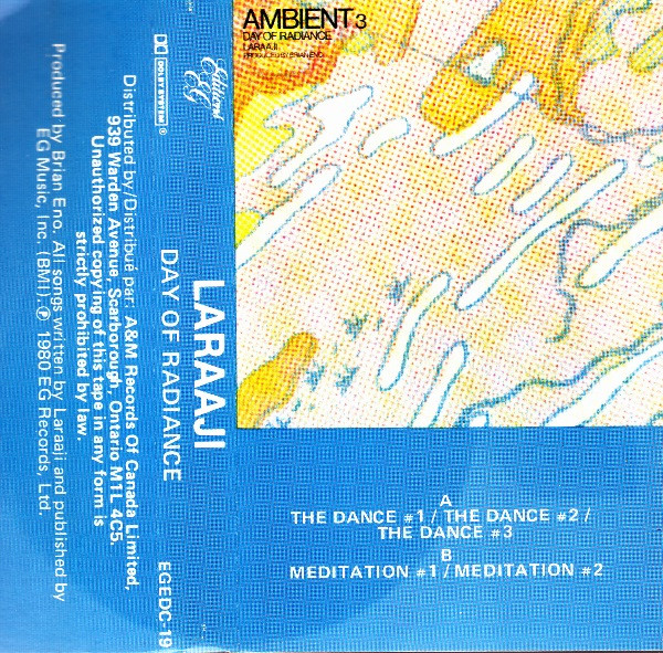 Laraaji Produced By Brian Eno – Ambient 3 (Day Of Radiance) (1980