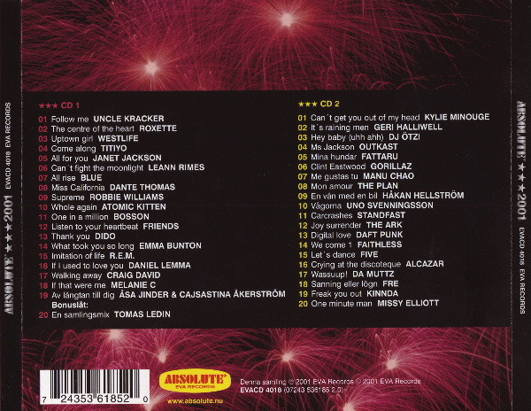 last ned album Various - Absolute 2001 The Hits Of 2001