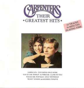 Carpenters - Their Greatest Hits album cover