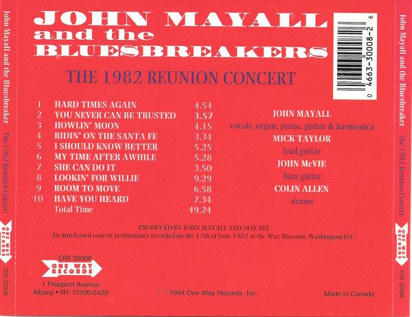 John Mayall & The Bluesbreakers – The 1982 Reunion Concert (1994