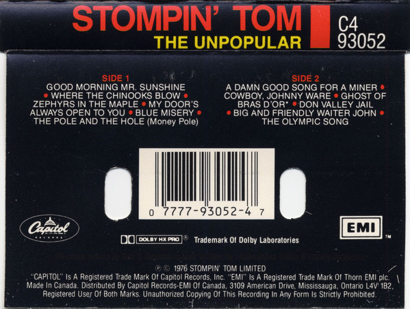 last ned album Stompin' Tom - The Unpopular Stompin Tom