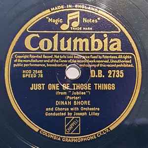 Dinah Shore - Just One Of Those Things / Bibbidi-Bobbidi-Boo album cover