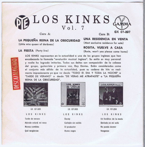 télécharger l'album The Kinks - Vol 7 La Pequeña Reina De La Obscuridad