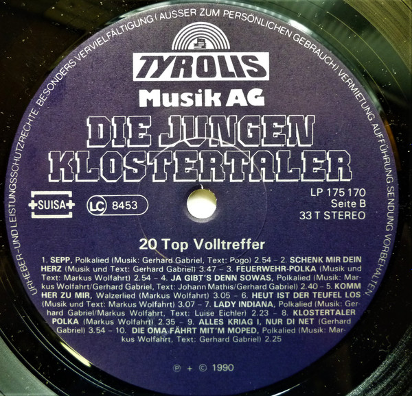 ladda ner album Die Jungen Klostertaler - 20 Top Volltreffer