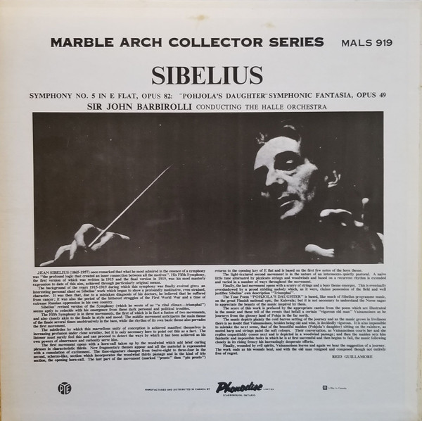 ladda ner album Sibelius Sir John Barbirolli Conducting The Halle Orchestra - Symphony No 5 In E Flat Opus 82 Pohjlas Daughter Symphonic Fantasia Opus 49