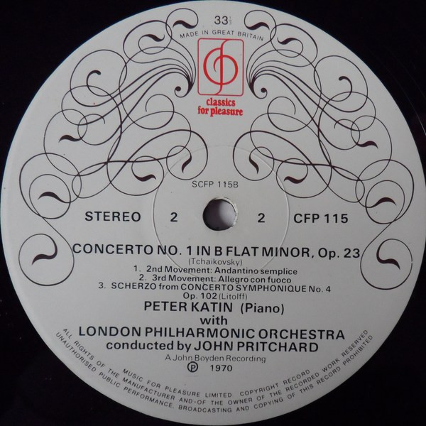 baixar álbum Peter Katin, London Philharmonic Orchestra, John Pritchard - Tchaikovsky Piano Concerto No1 Litloff Scherzo