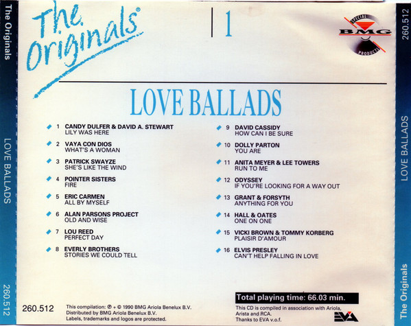 last ned album Various - The Originals 1 Love Ballads