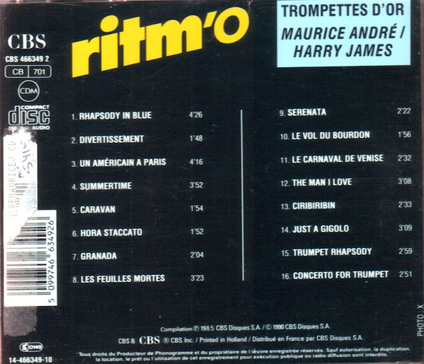 baixar álbum Maurice André, Harry James - Ritmo Trompettes DOr