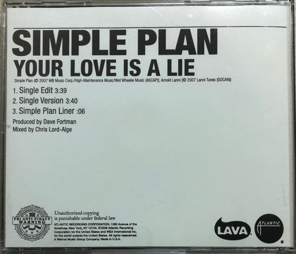 Simple Plan - Your Love Is a Lie -  Music