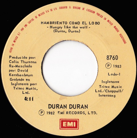 lataa albumi Duran Duran - Hambriento Como El Lobo Hungry Like The Wolf