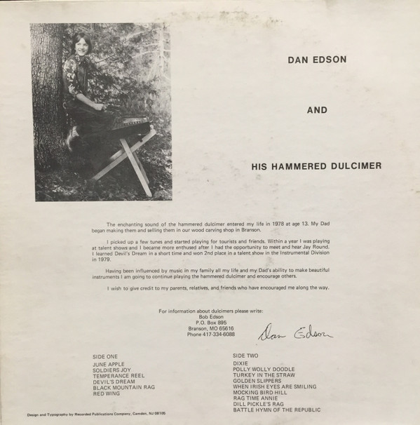 télécharger l'album Dan Edson - Dan Edson And His Hammered Dulcimer