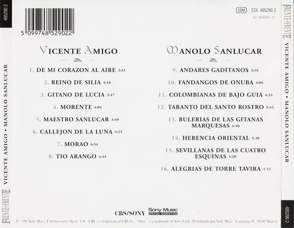 baixar álbum Vicente Amigo, Manolo Sanlúcar - Frente A Frente