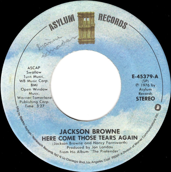 Jackson Browne – Here Come Those Tears Again (1976, Specialty