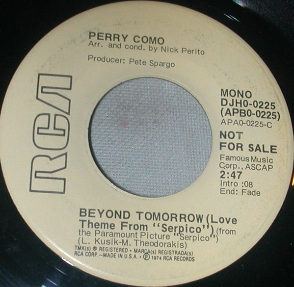 télécharger l'album Perry Como - Beyond Tomorrow Love Theme From The Paramount Picture Serpico