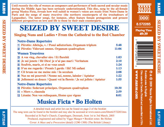 Album herunterladen Musica Ficta, Bo Holten - Seized By Sweet Desire Singing Nuns And Ladies From The Cathedral To The Bed Chamber