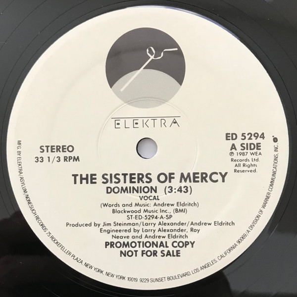 The Sisters Of Mercy – Dominion (1988, Specialty, Vinyl) - Discogs