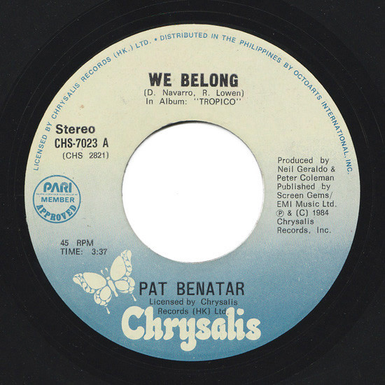 Pat Benatar – We Belong (1984, Vinyl) - Discogs