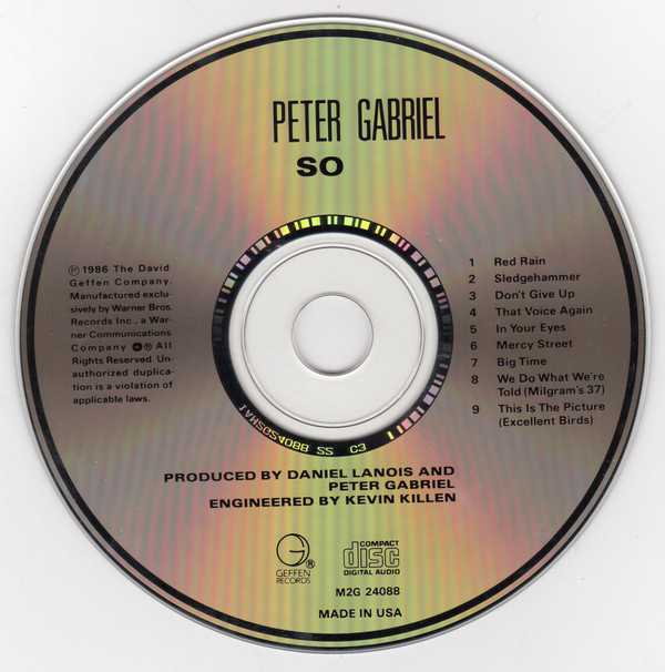 Peter Gabriel - So | Geffen Records (M2G 24088) - 3