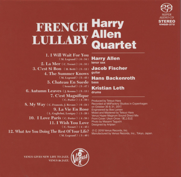 télécharger l'album Download Harry Allen Quartet - French Lullaby album
